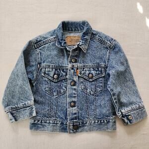 Vintage Levi's Acid Wash Jean Jacket Orange Tab 3t/4t